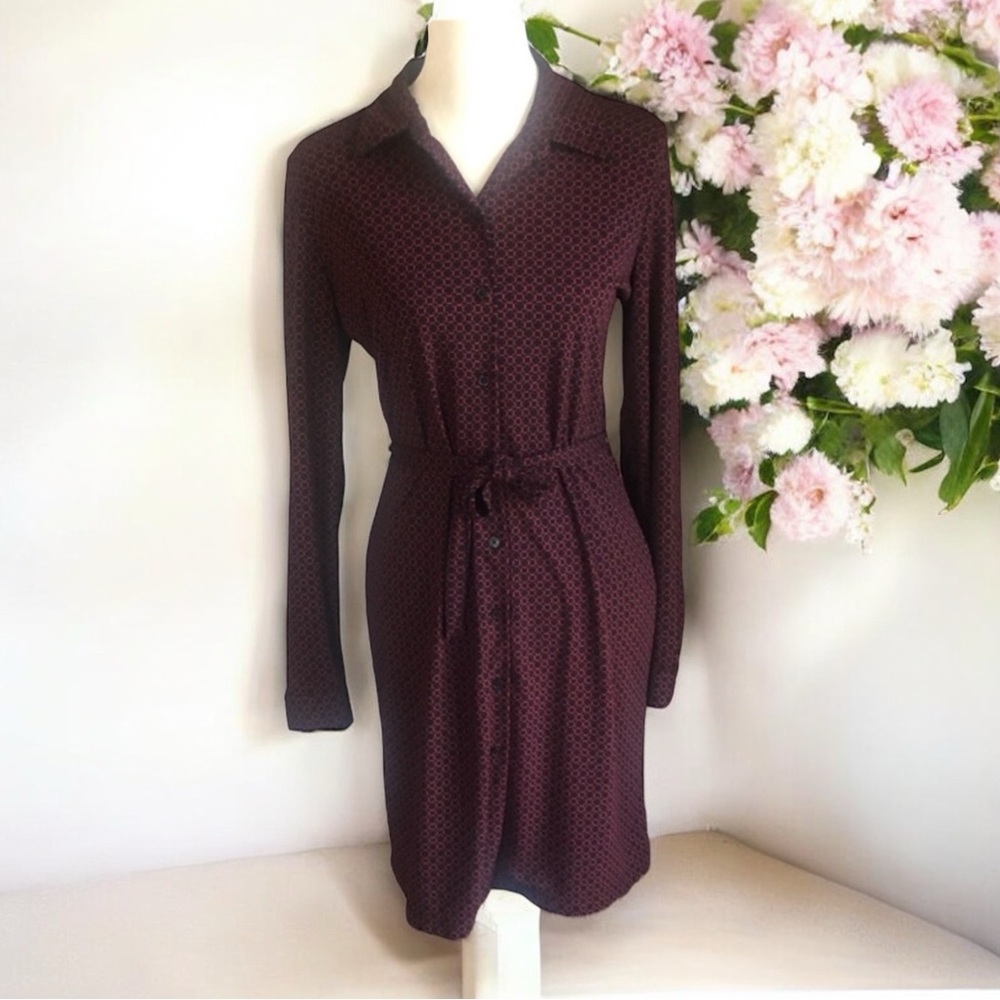 Mossimo Black and Maroon Patterned Dress